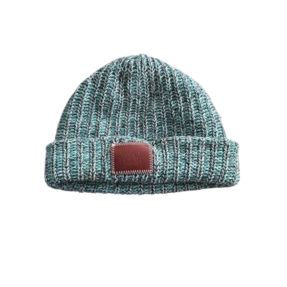 Love Your Melon Teal and Black Knit Beanie Collab With Caribou Hat - Picture 2 of 5